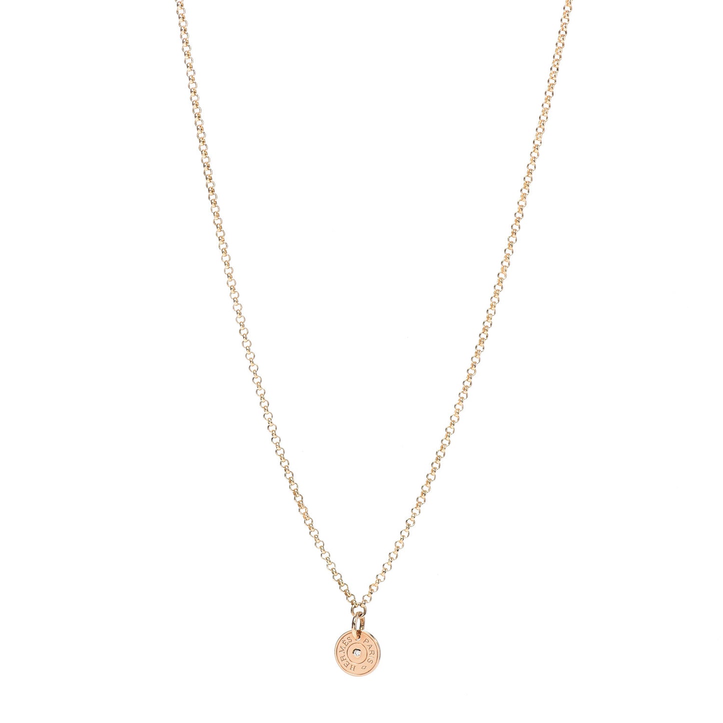 18K Rose Gold Diamond Gambade Clou de Selle Necklace