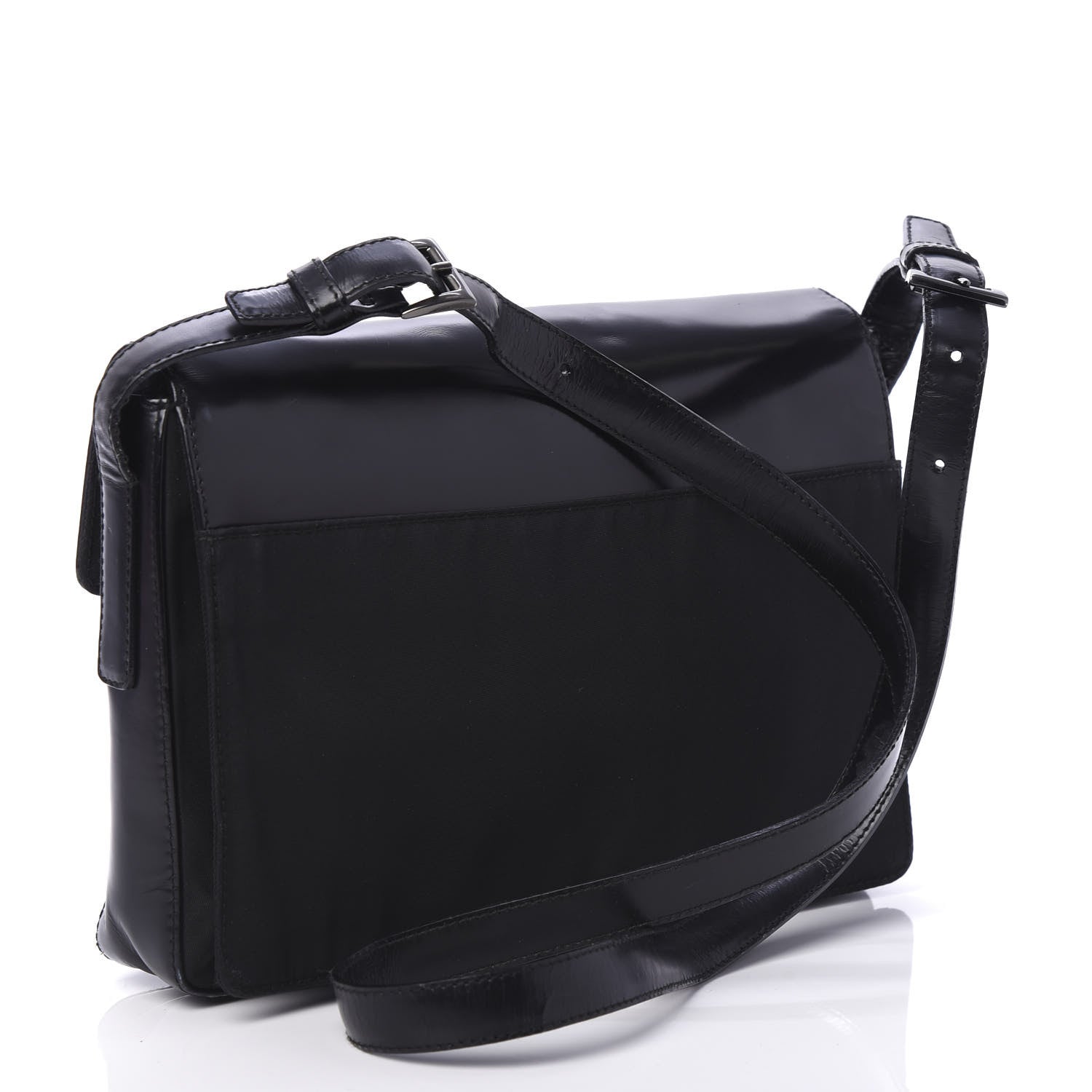 Prada Tessuto Nylon Spazzolato Shoulder Bag Black 3 of 10
