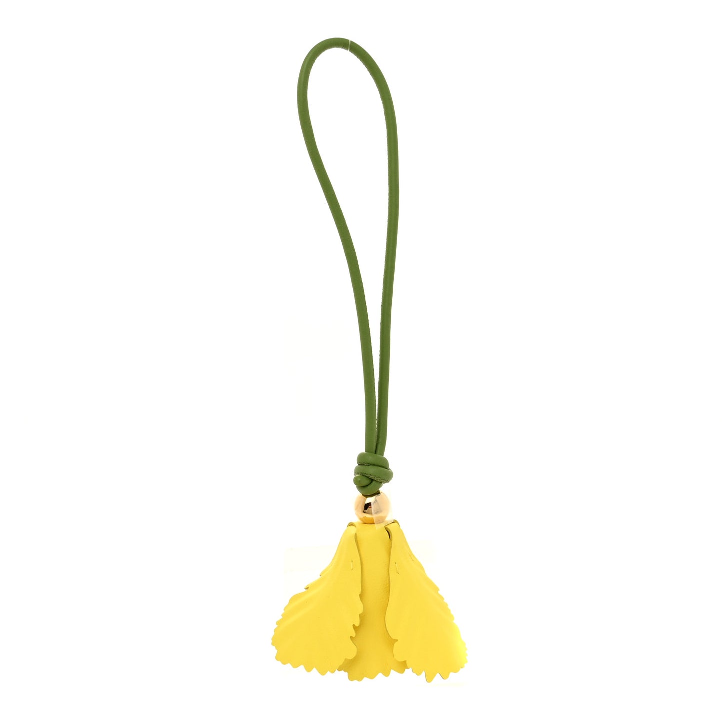 Calfskin Tulip Bag Charm Yellow