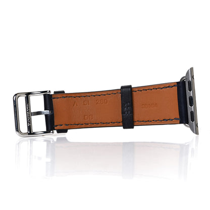 Hermes Barenia Eperon D'Or 38mm Apple Watch Single Tour Band Marine 3 of 5