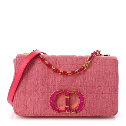 Christian Dior Denim Macrocannage Medium Caro Bag Fuchsia Multicolor 1 of 9