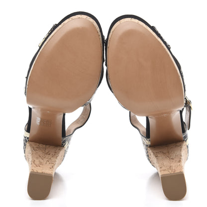 Valentino Garavani Snakeskin Embossed Platform Ankle Strap Sandals 40 Roccia 5 of 8