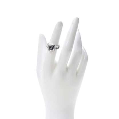 David Yurman Sterling Silver Diamond Blue Topaz 7mm Petite Albion Ring 52 6 2 of 4
