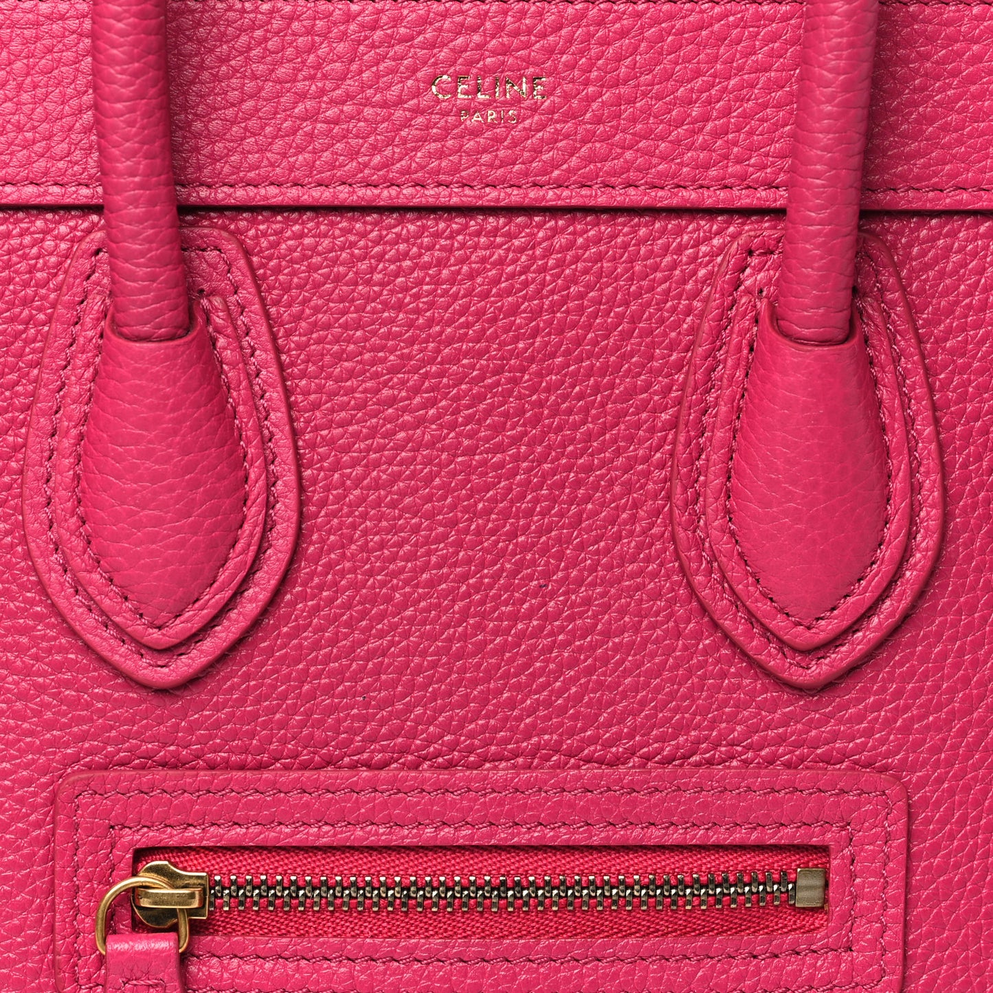 Drummed Calfskin Nano Luggage Fuchsia