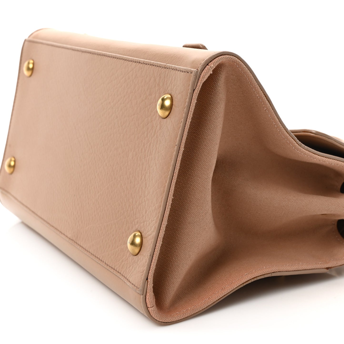 Calfskin Canvas Small Muse Two Beige
