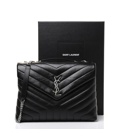Saint Laurent Calfskin Y Quilted Monogram Medium Loulou Chain Satchel Black 20 of 20