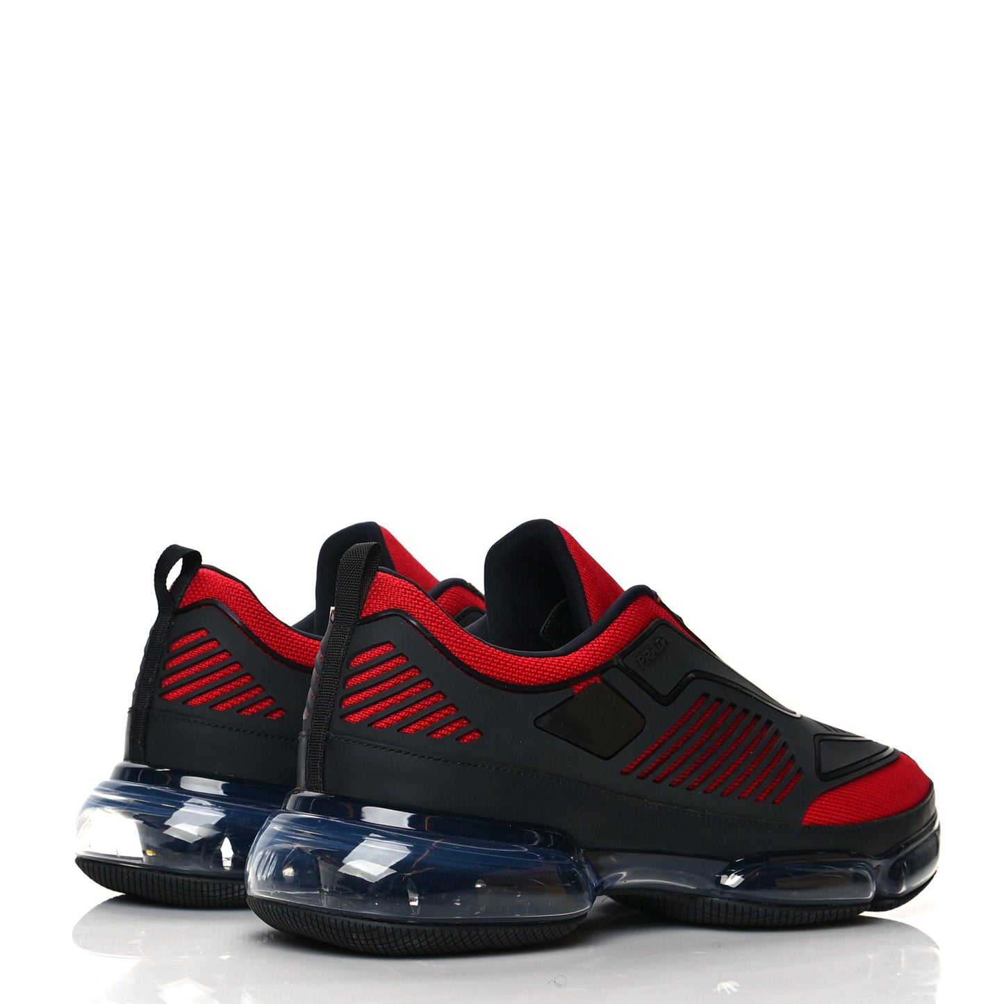 Rubber Knit Fabric Mens Cloudbust Air Sneakers 10 Black Red