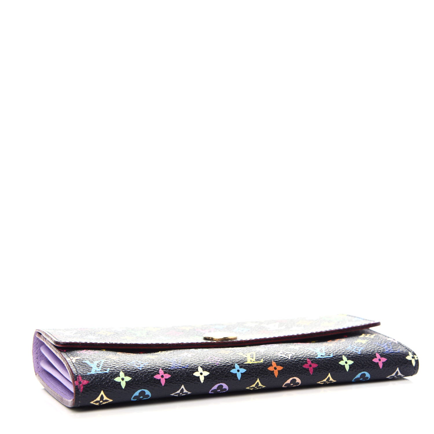 Louis Vuitton Monogram Multicolor Sarah Wallet Black Violet 4 of 7