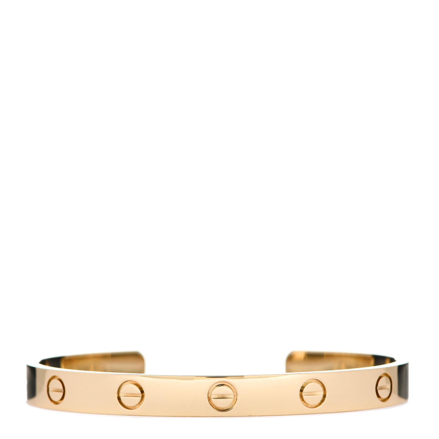 18K Yellow Gold LOVE Cuff Bracelet 17