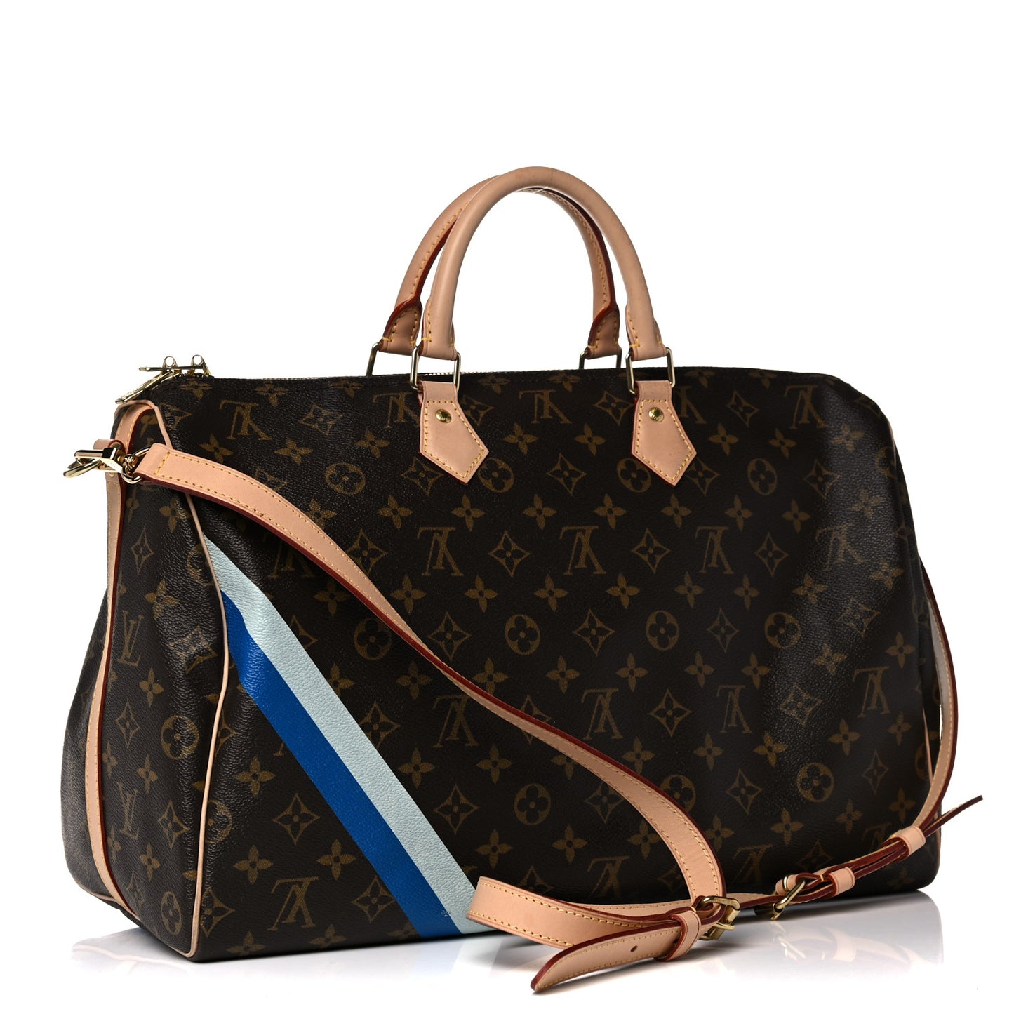 Monogram My LV Heritage Speedy Bandouliere 40 White Blue Clair