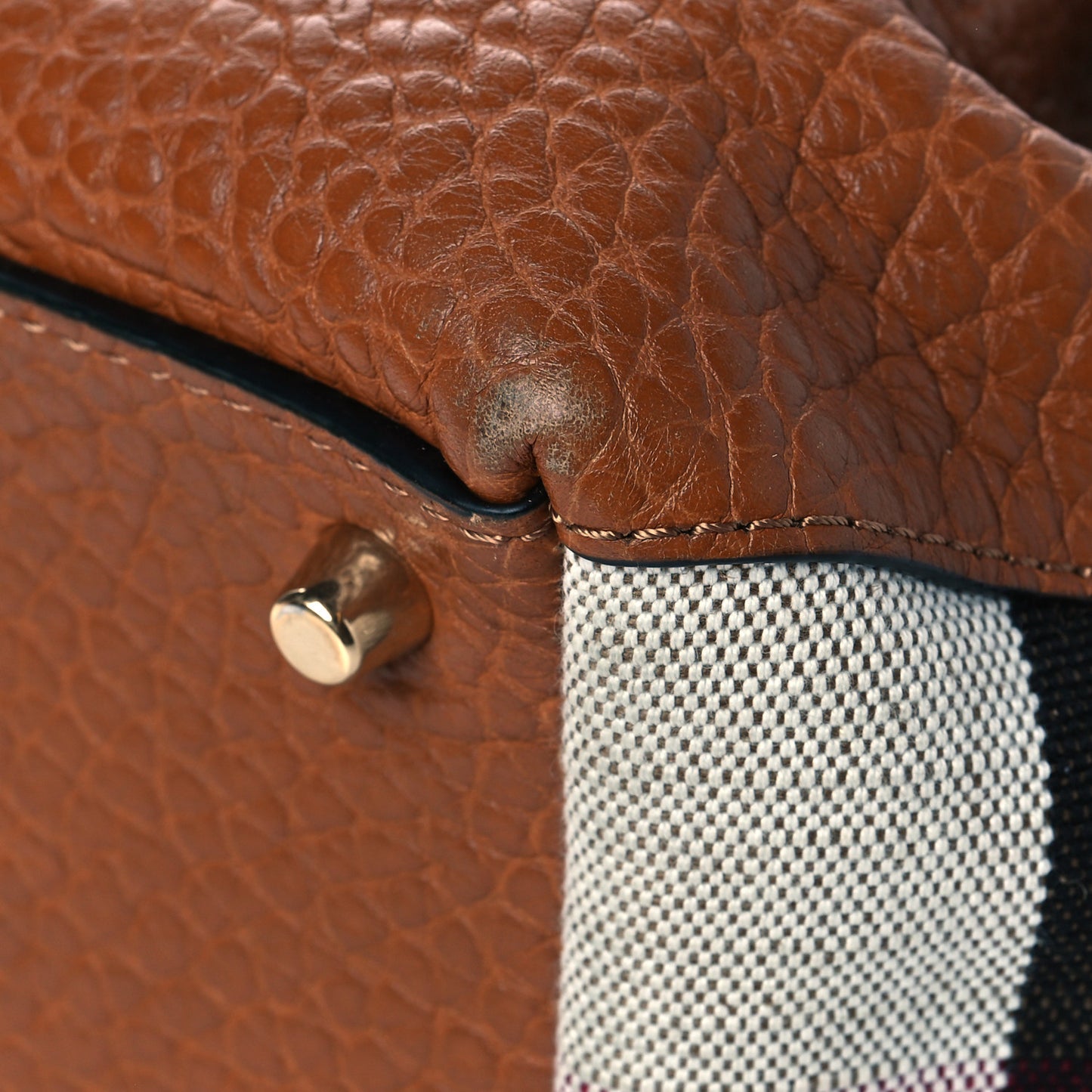 Grainy Calfskin House Check Small Maidstone Saddle Brown