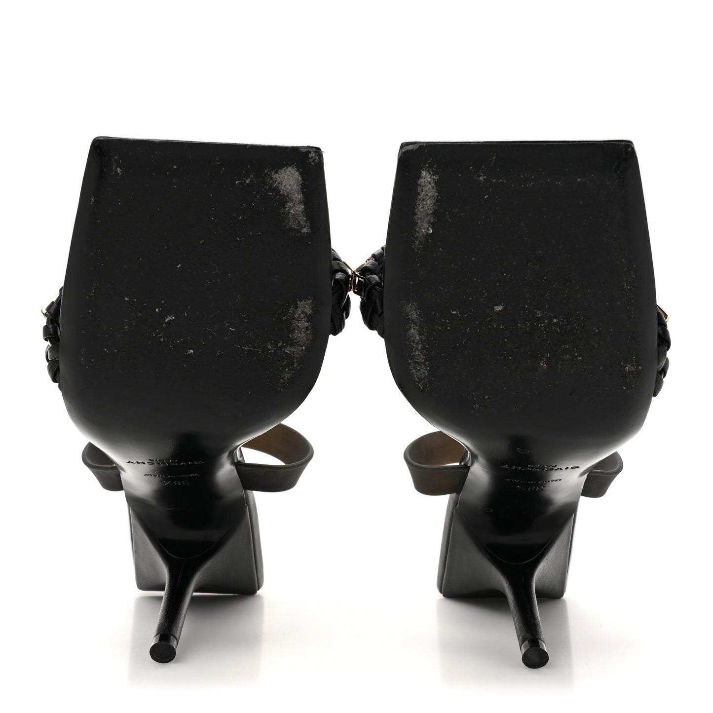 Smooth Nappa G Woven Slingback 90mm Sandals 38.5 Black