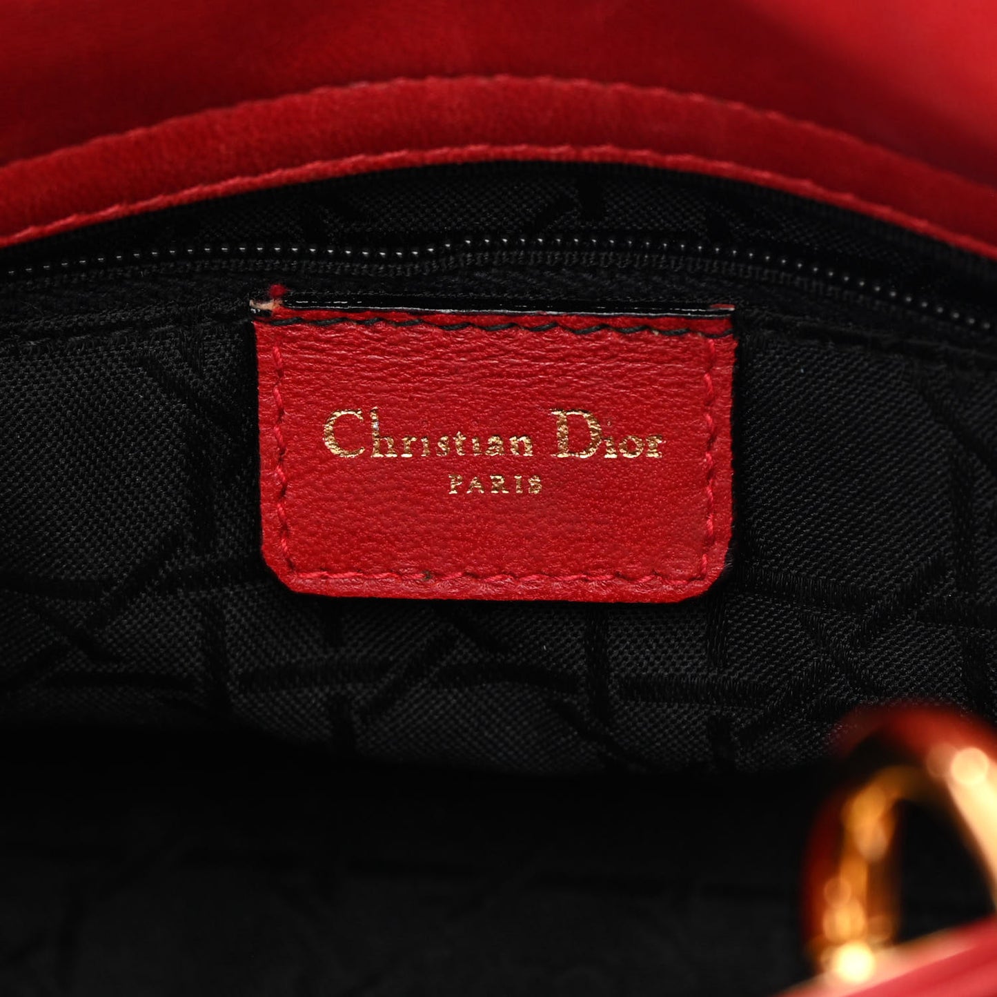 Lambskin Cannage Mini Lady Dior Red