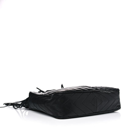 Chanel Lambskin Chevron Quilted Tassel Camera Case Black 3 of 13