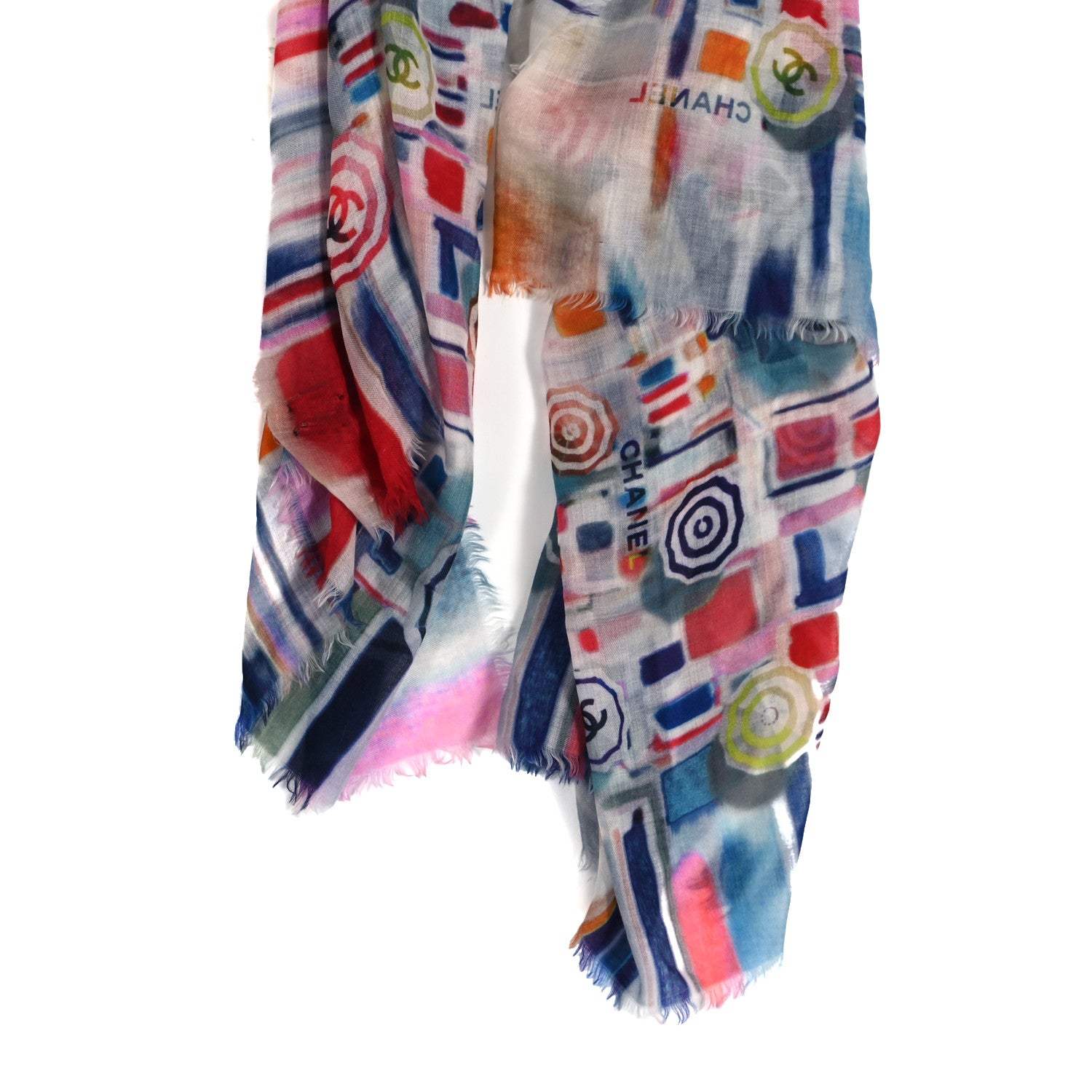 Chanel Cashmere CC Umbrella Stole Navy Multicolor 2 of 4