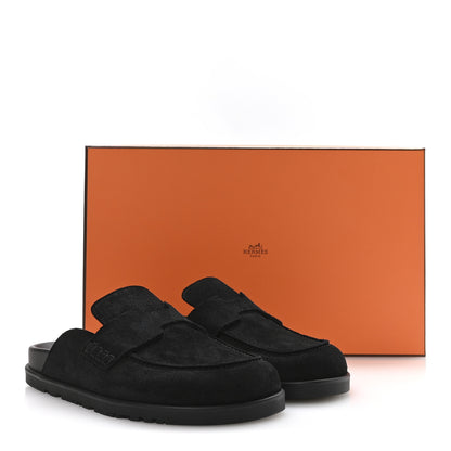 Hermes Suede Calfskin Go Mules 35 Black 9 of 9