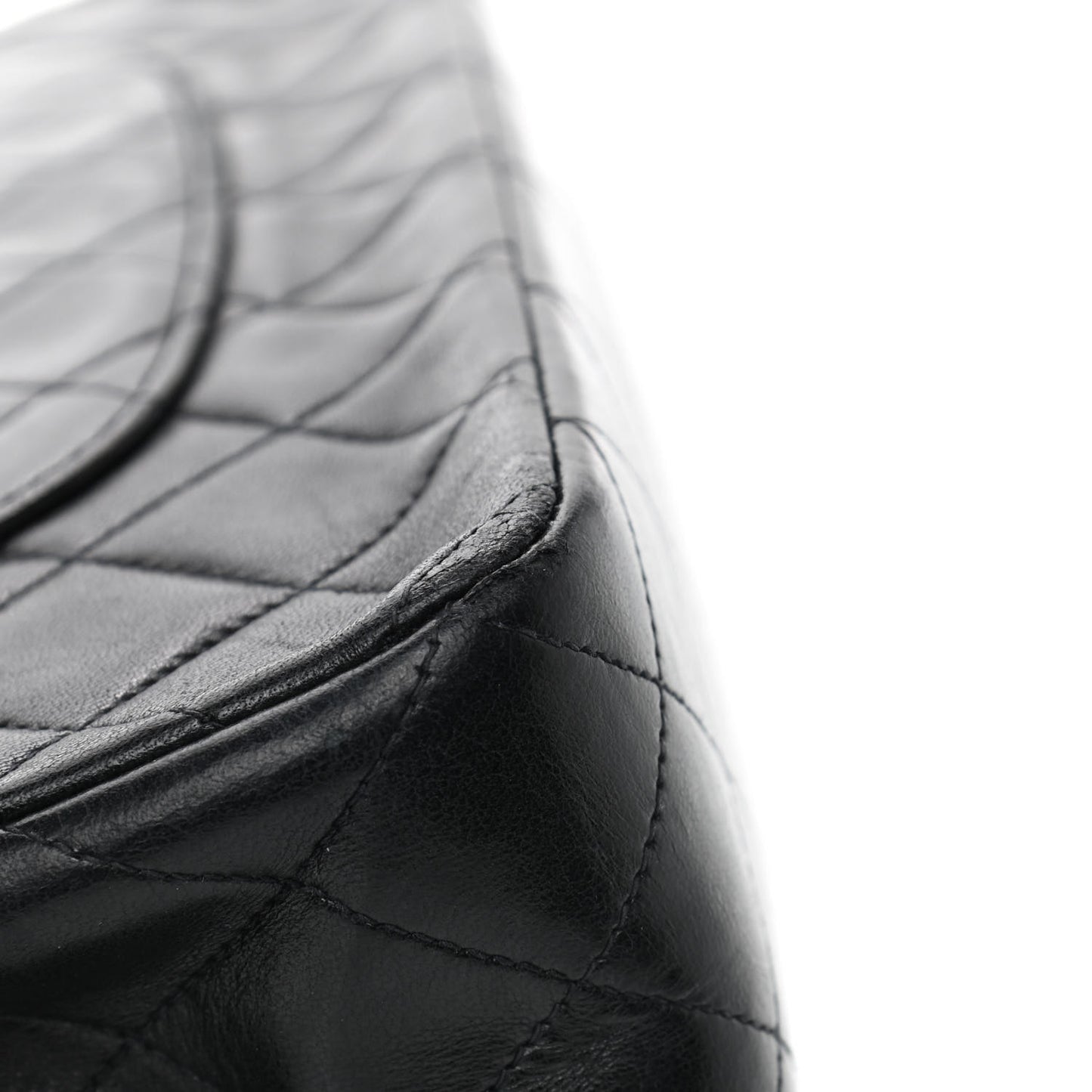 Lambskin Quilted Medium Double Flap Black