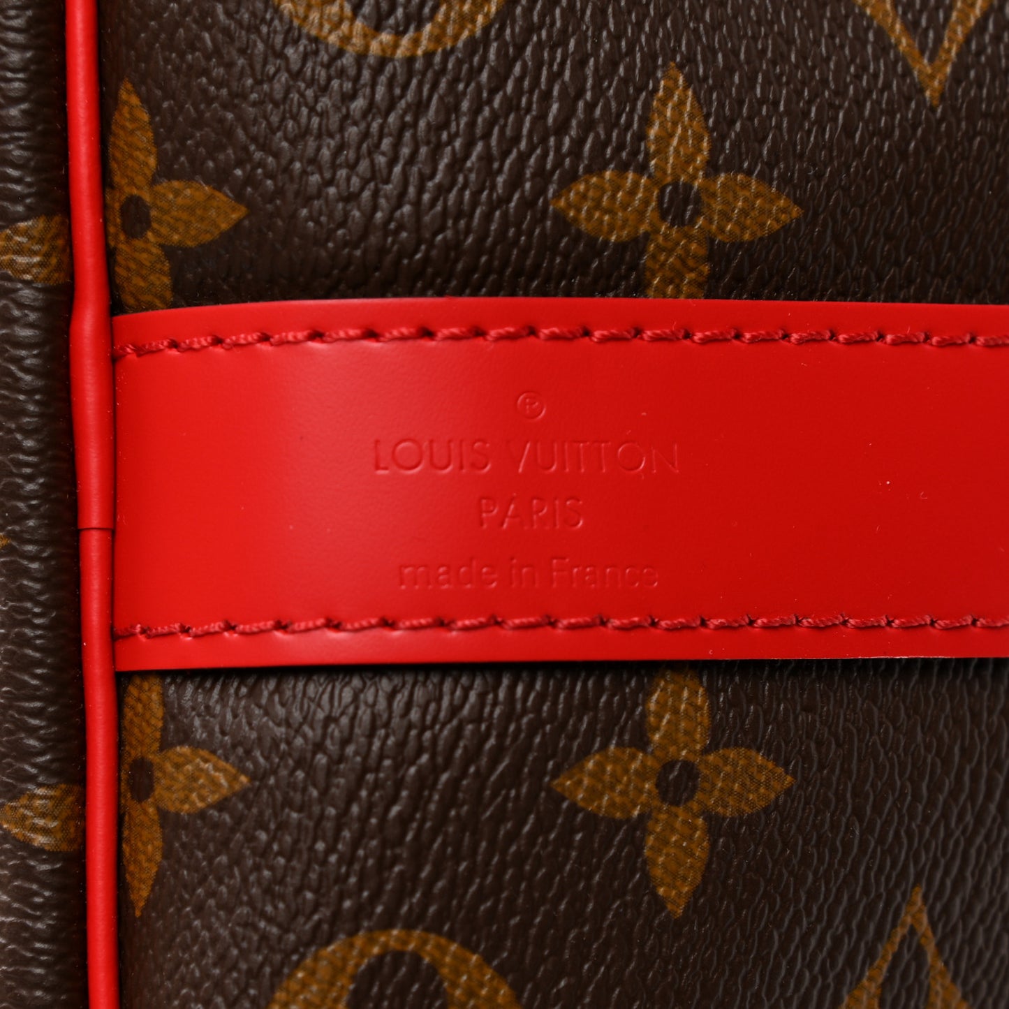 Calfskin Monogram Keepall Bandouliere 50 Coquelicot