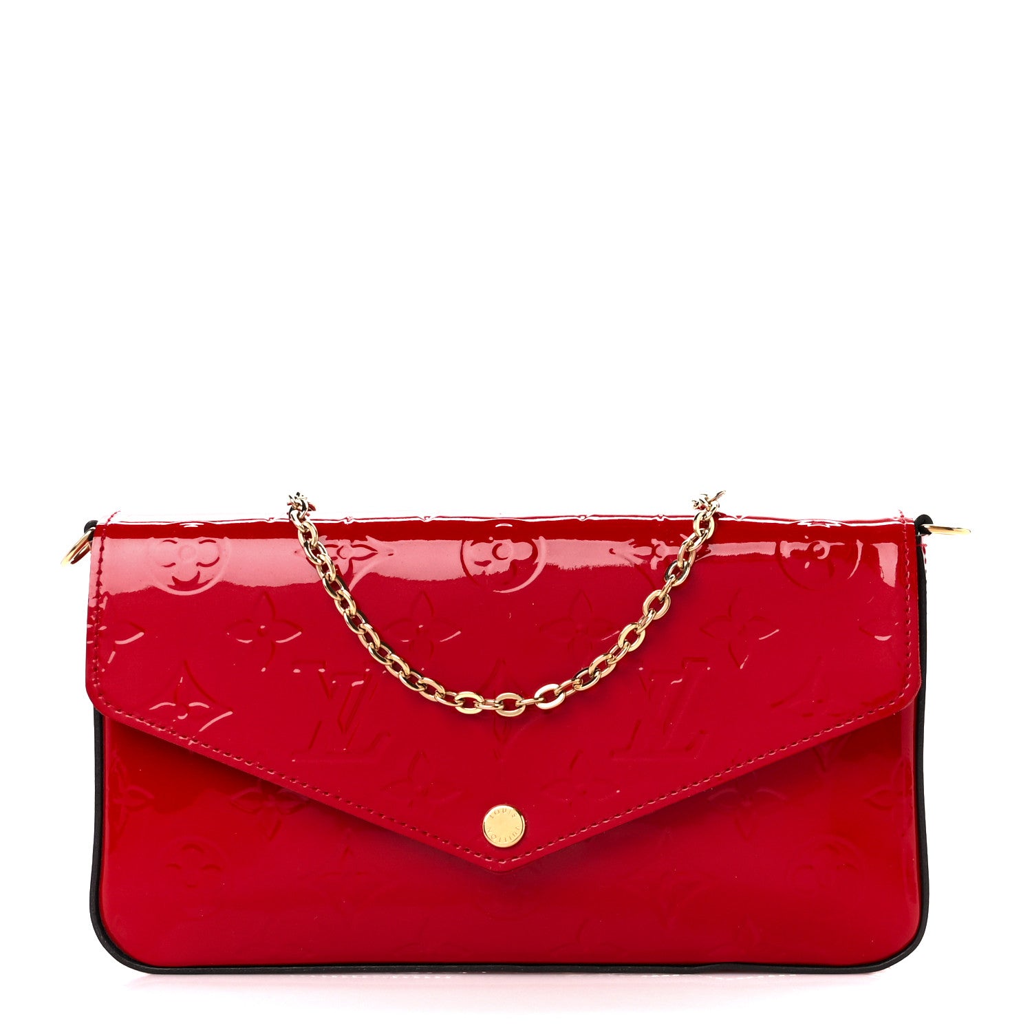 Louis Vuitton Vernis Felicie Pochette Chain Wallet Cherry 1 of 15