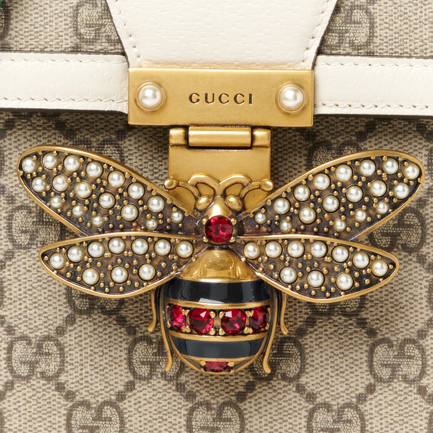 Gucci GG Supreme Monogram Small Queen Margaret Top Handle Bag White 9 of 12