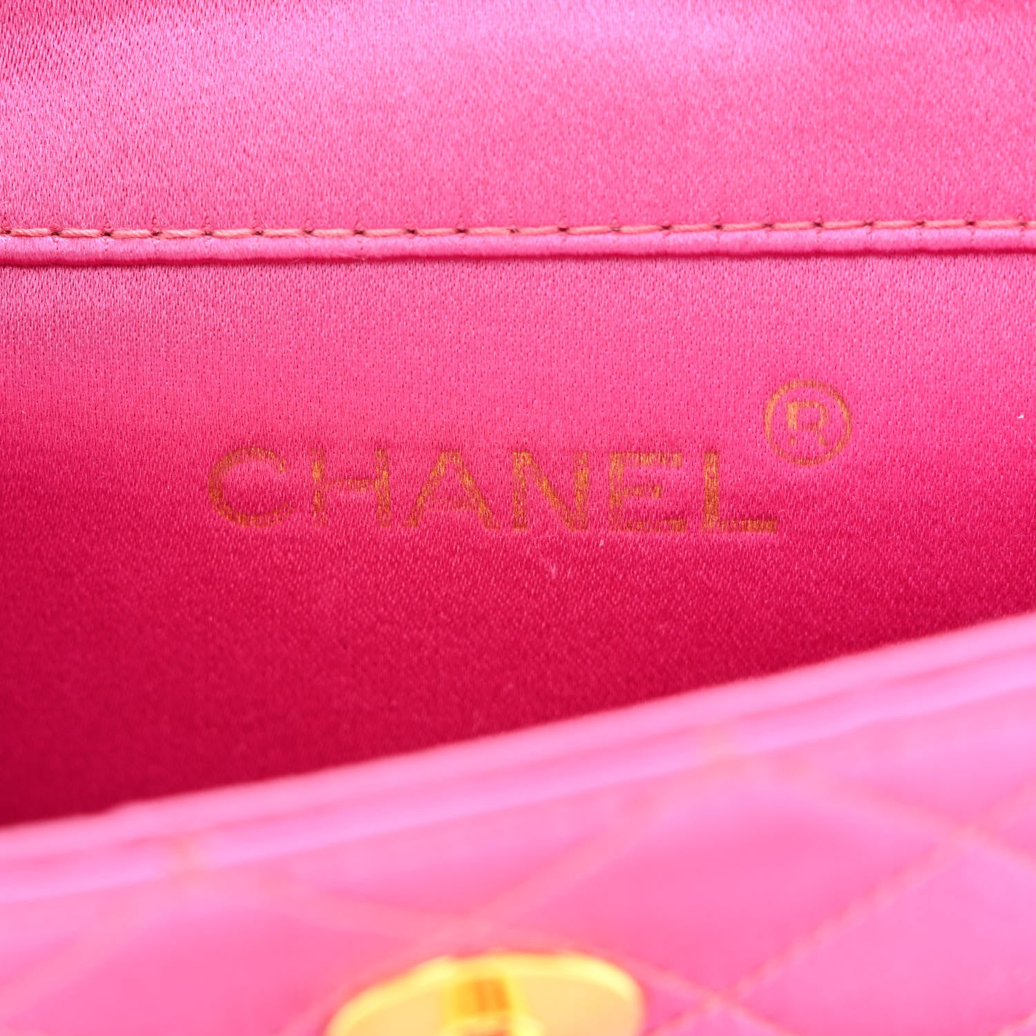 Chanel Satin Quilted Mini Square Flap Pink 6 of 13