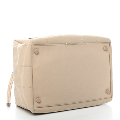 Chanel Canvas Square Stitched CC Tote Bag Beige 5 of 14