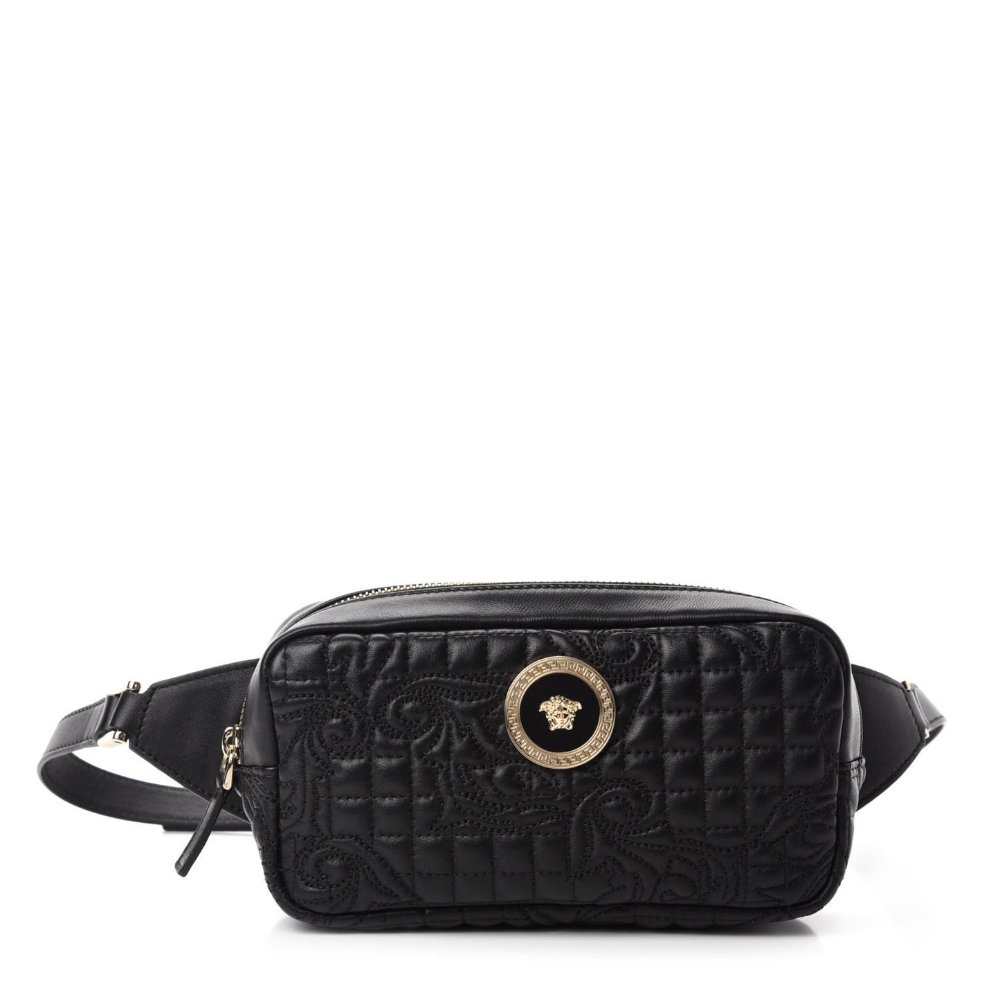 Nappa Barocco Quilted Vanitas Medea Belt Bag Black