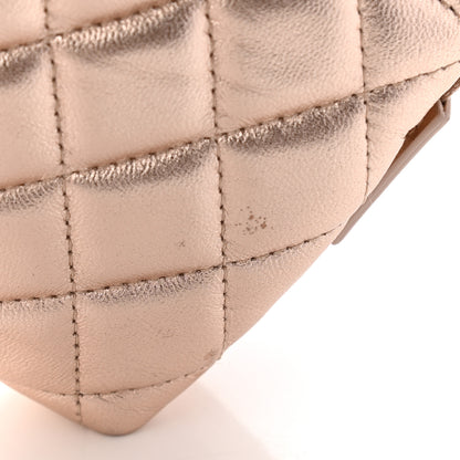 Chanel Metallic Lambskin Quilted Cosmetic Pouch Light Gold 16 of 19