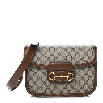 Gucci GG Supreme Monogram Horsebit 1955 Shoulder Bag Beige Brown Sugar 1 of 9