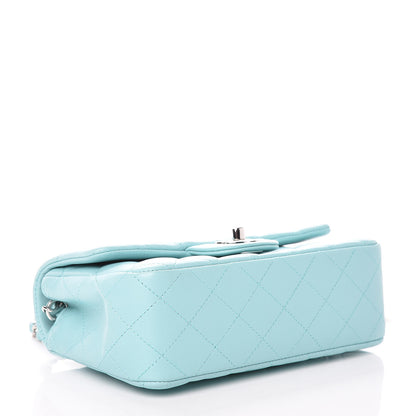 Chanel Lambskin Quilted Mini Rectangular Flap Light Blue 4 of 10