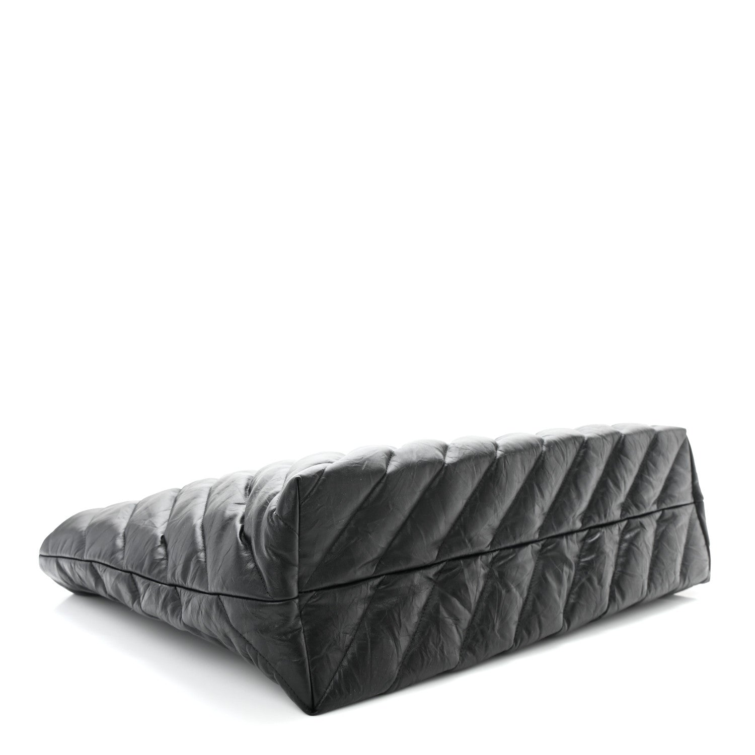 Balenciaga Crushed Calfskin Quilted Matte Black Hardware Large Crush Carry All Tote Bag Black 4 of 10