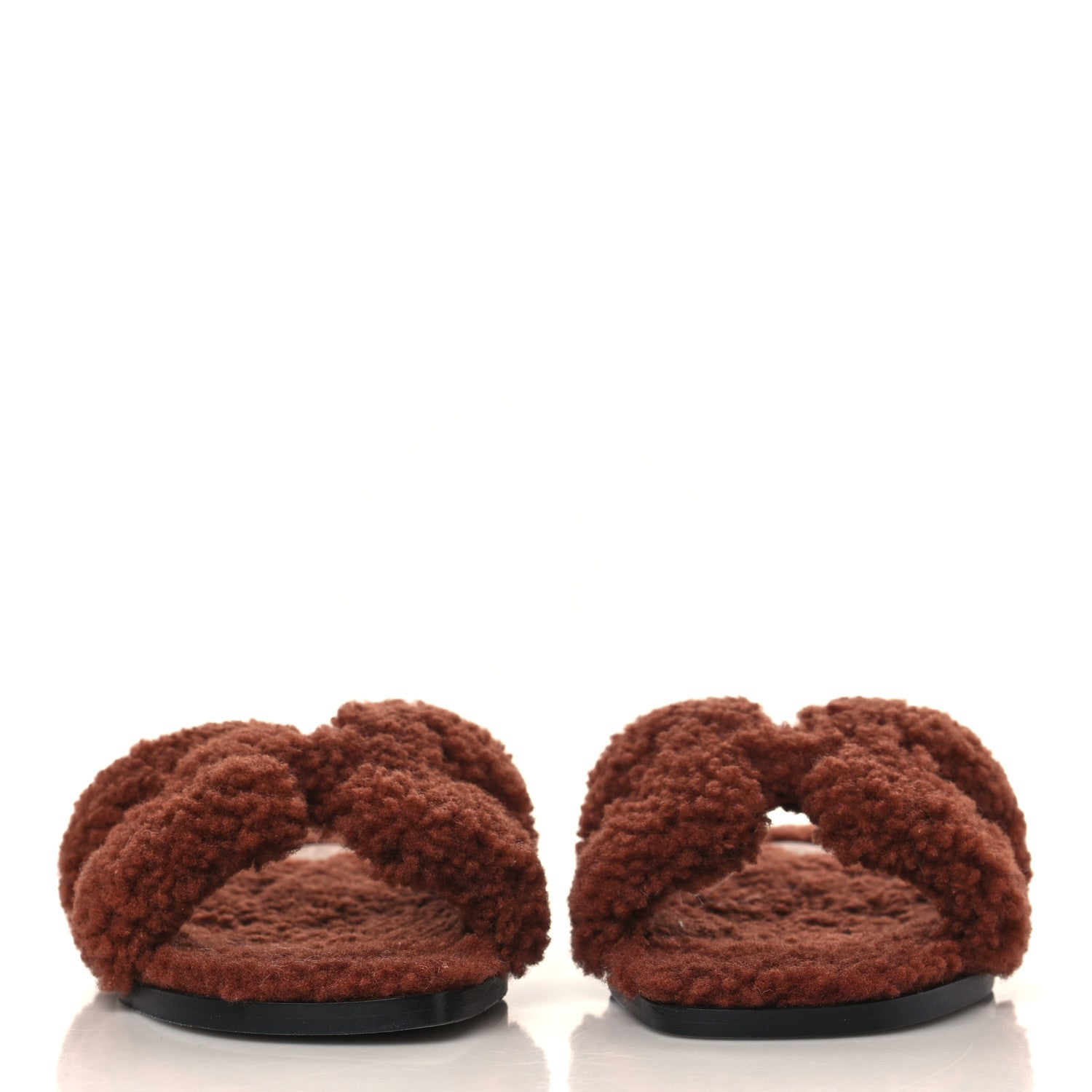 Hermes Woolskin Oran Sandals 36 Cognac 2 of 8