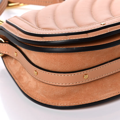 Chloe Calfskin Suede Quilted Small Nile Bracelet Bag Caramel 9 of 11