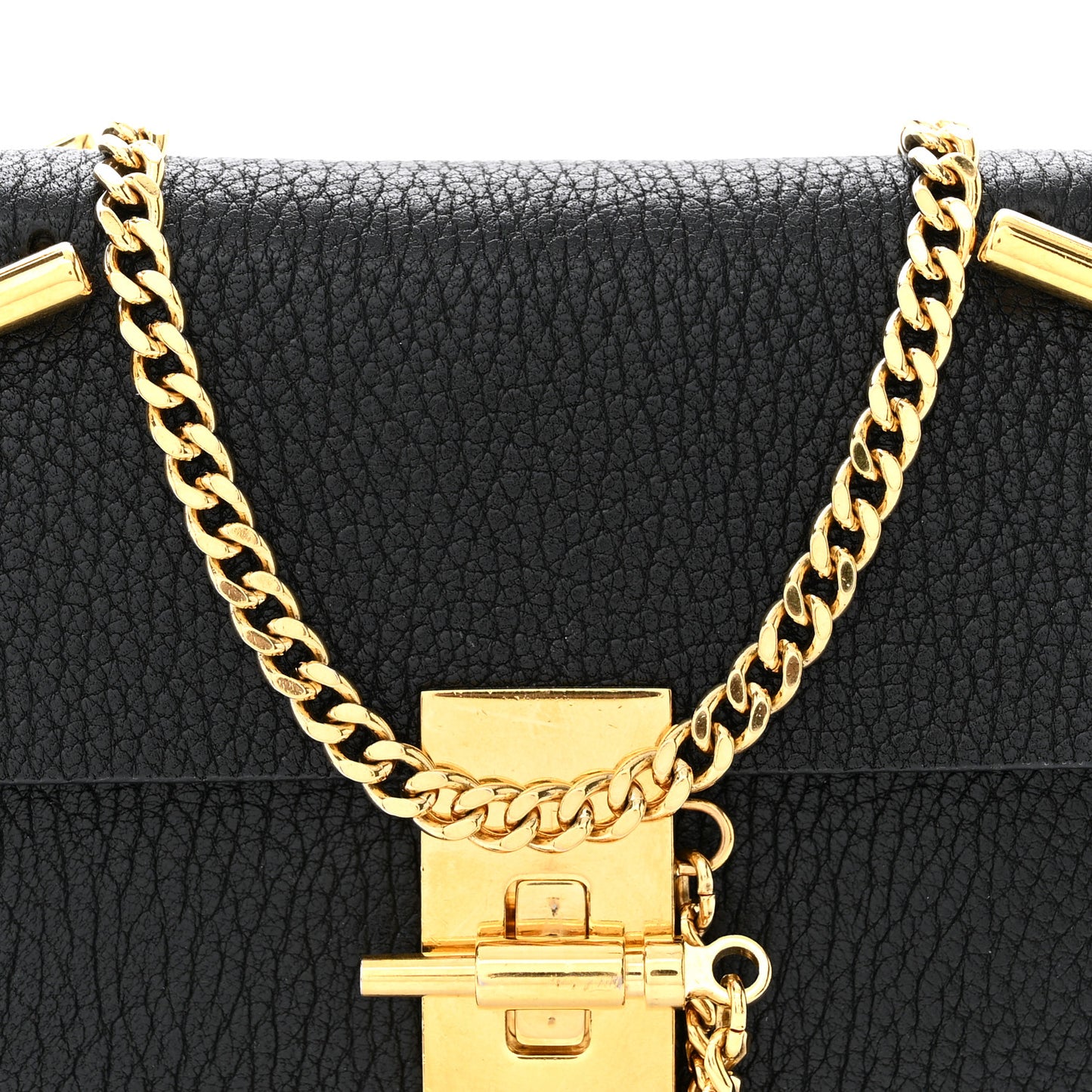 Grained Lambskin Nano Drew Shoulder Bag Black