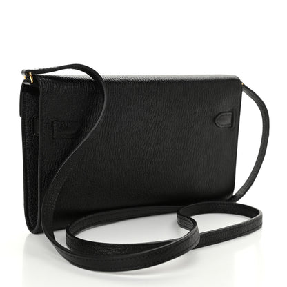 Hermes Chevre Mysore Kelly Wallet To Go Black 3 of 10