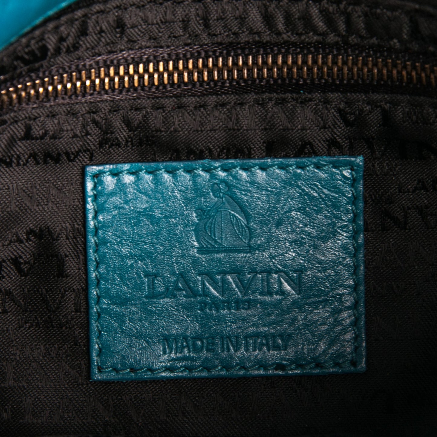 Lambskin Quilted Happy Long Crossbody Blue