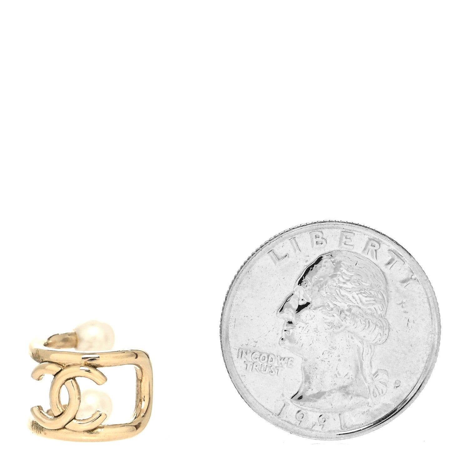 Chanel Pearl CC Single Ear Cuff Gold 2 of 4