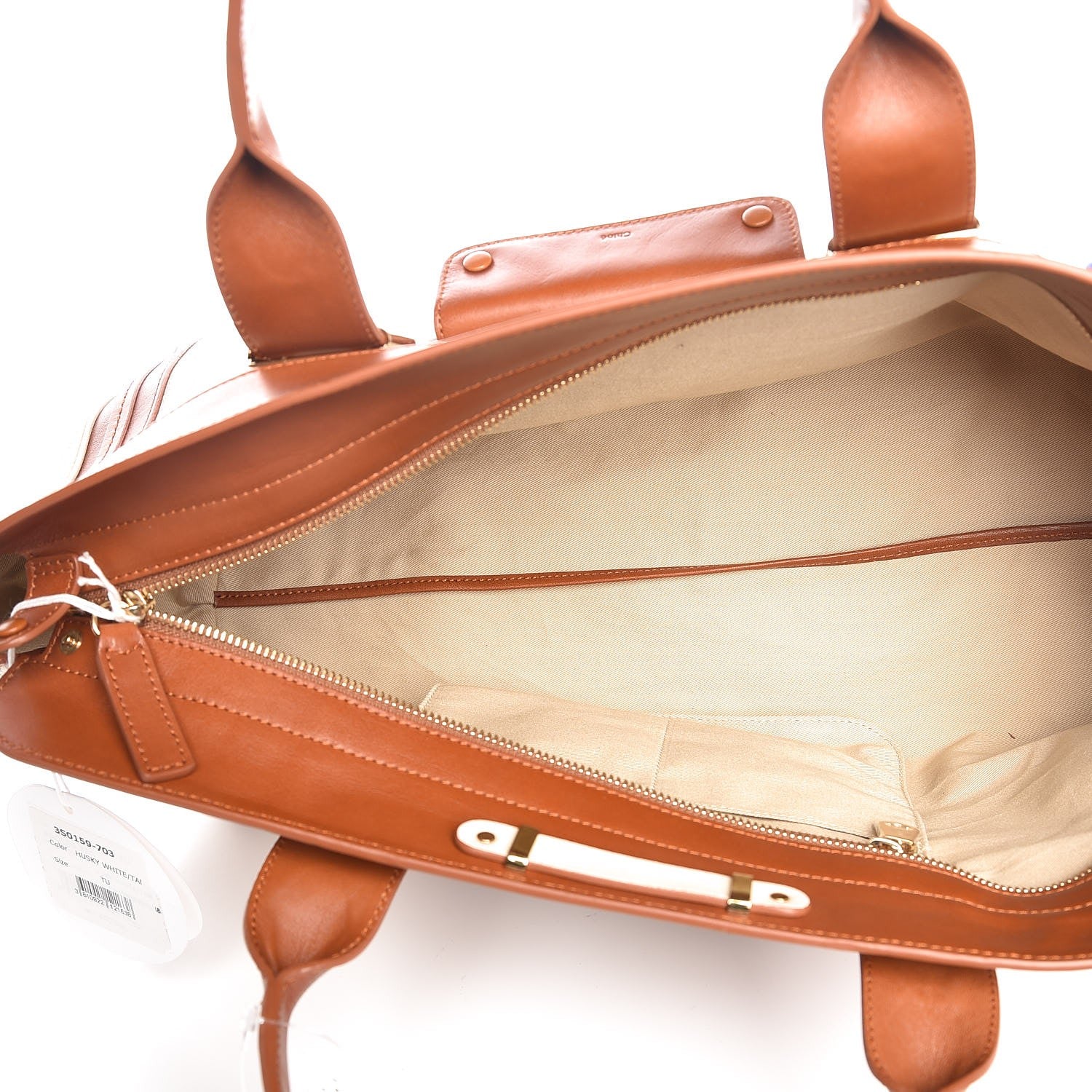 Chloe Calfskin Large Alice Satchel Husky White Tan 5 of 9