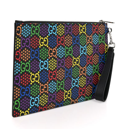 Gucci GG Supreme Monogram Psychedelic Zip Wristlet Pouch Black Multicolor 3 of 9