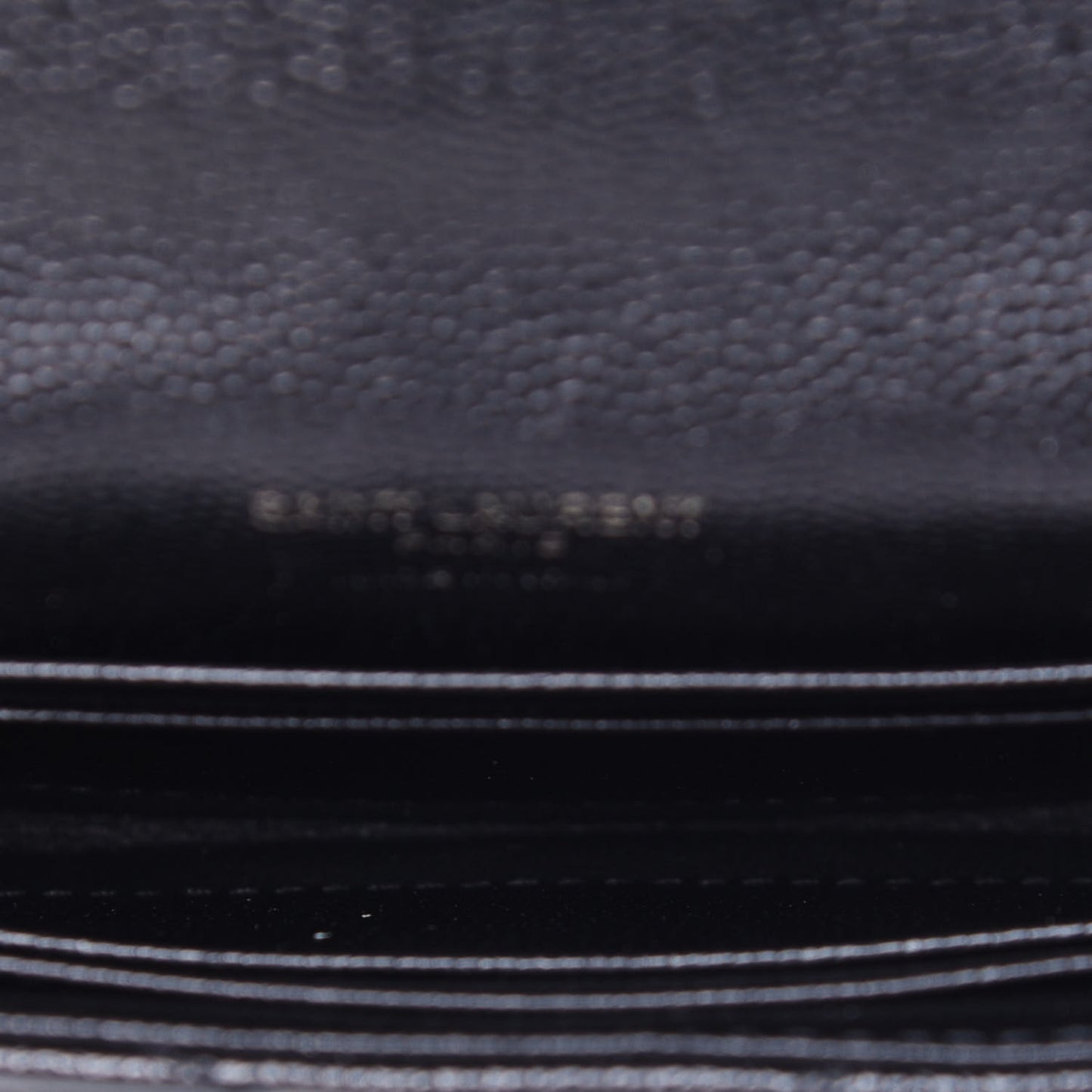 Grain De Poudre Matelasse Chevron Small Monogram Envelope Wallet Black
