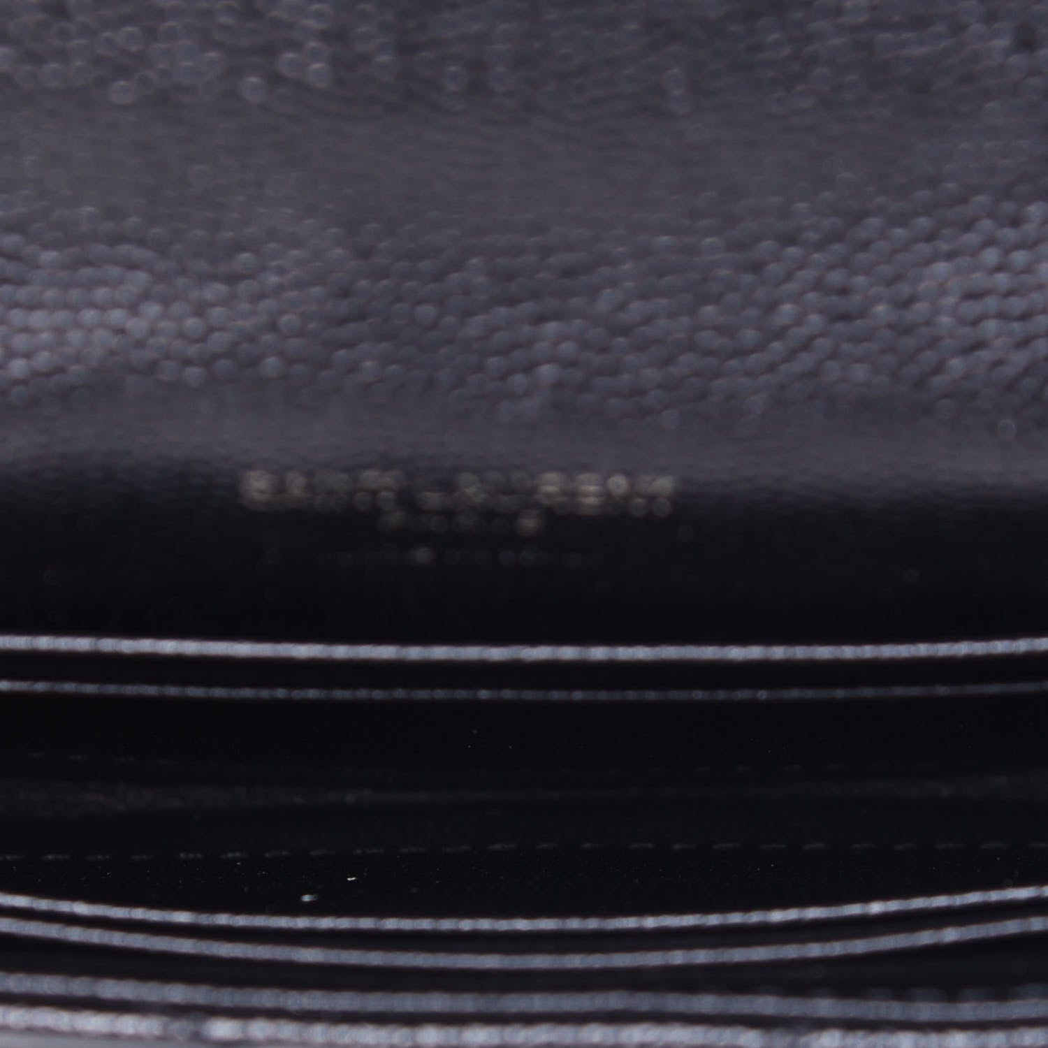 Saint Laurent Grain De Poudre Matelasse Chevron Small Monogram Envelope Wallet Black 5 of 10