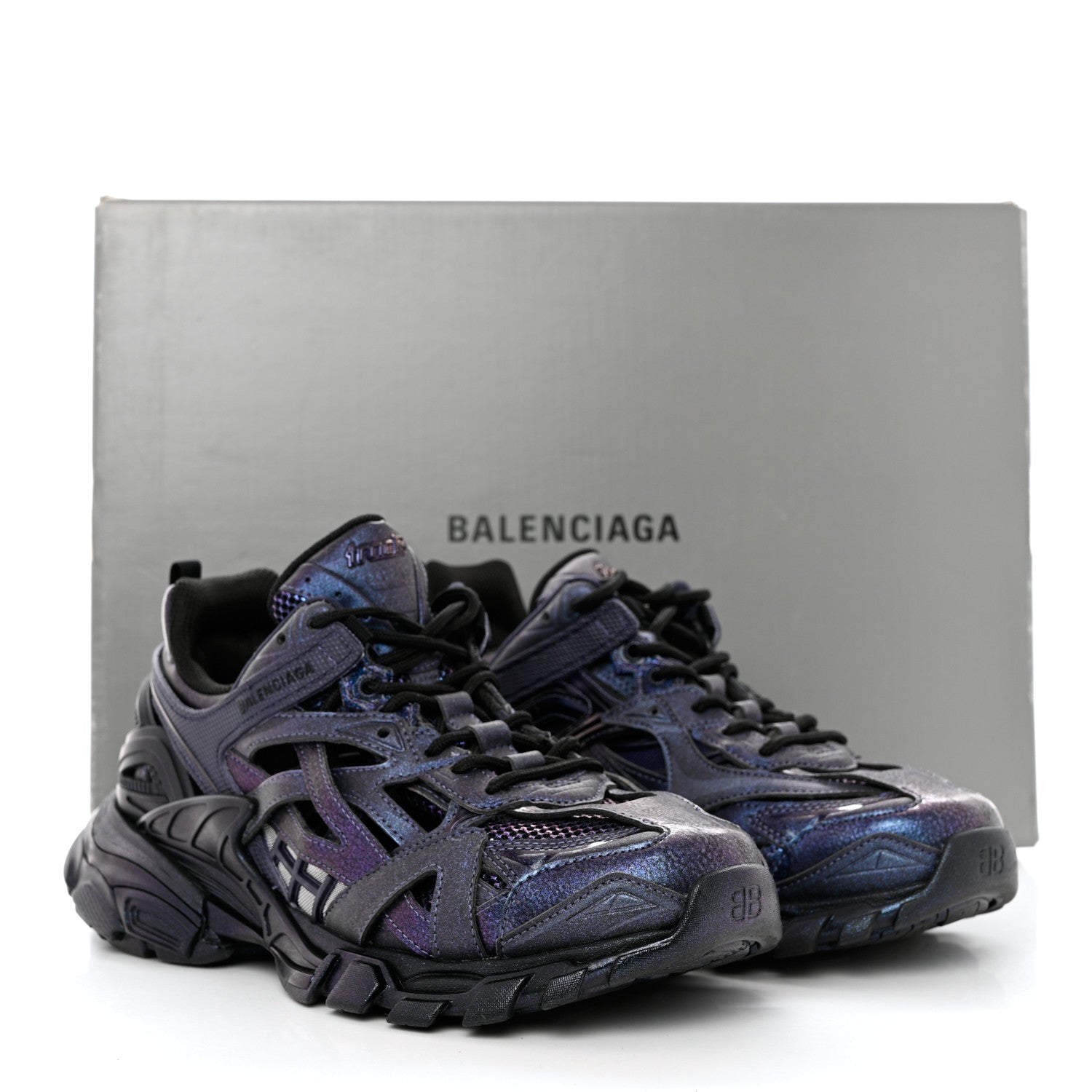 Balenciaga Rubber Mesh Nubuck Effect Mens Track.2 Open Sneakers 41 Chameleon 9 of 9