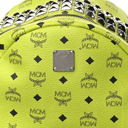 MCM Visetos Crown Stud Medium Stark Backpack Green 7 of 9