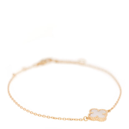 Van Cleef & Arpels VAN CLEEF & ARPELS 18K Yellow Gold Mother of Pearl Sweet Alhambra Bracelet 1 of 4