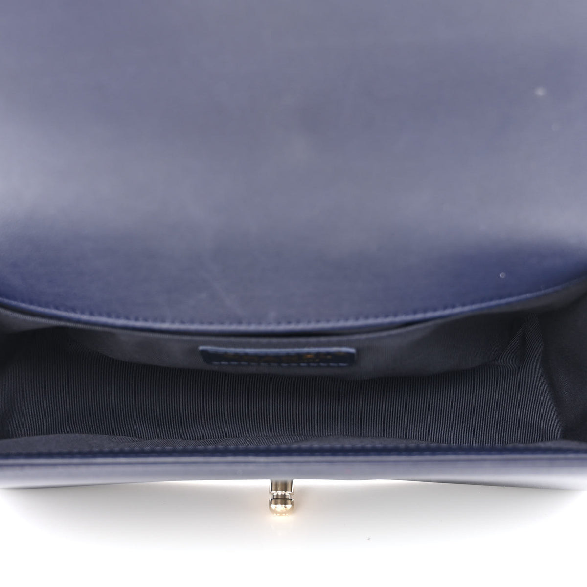 Lambskin Quilted Medium Boy Flap Navy