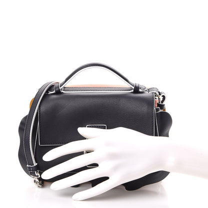Fendi Vitello Dolce Waves Tri-Color Micro Double Baguette Blue Notte Chantilly 4 of 17