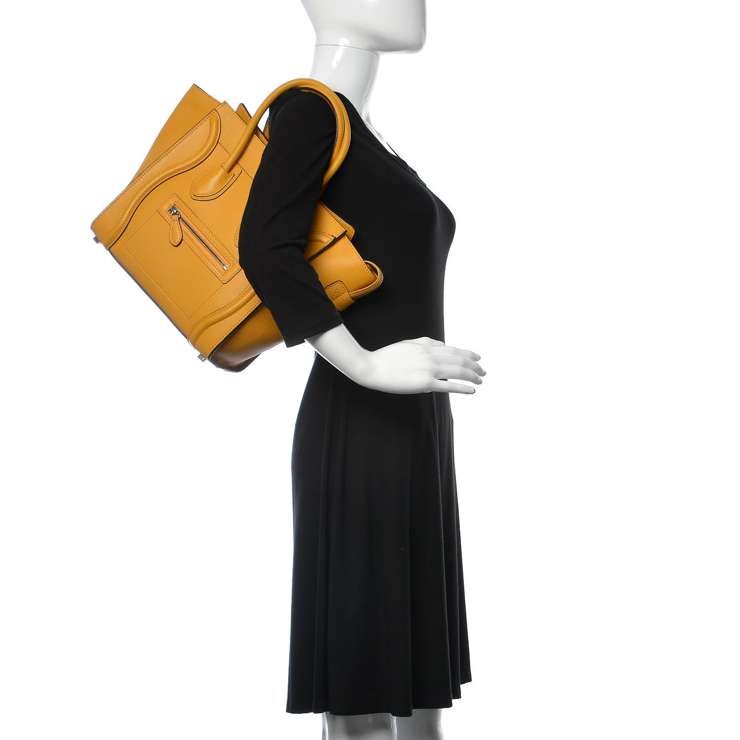Drummed Calfskin Micro Luggage Ocre