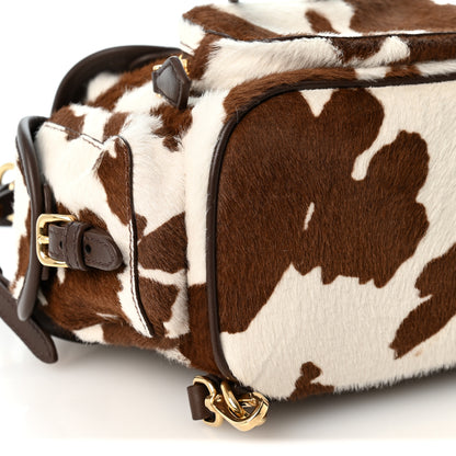 Miu Miu Nappa Calf Hair Printed Mini Backpack White Burnt Sienna 7 of 8