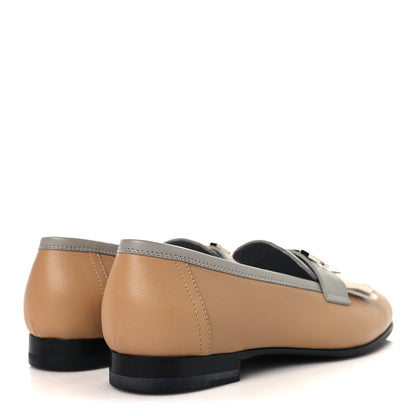 Hermes Goatskin Womens Royal Loafers 38 Beige Albinos 5 of 10