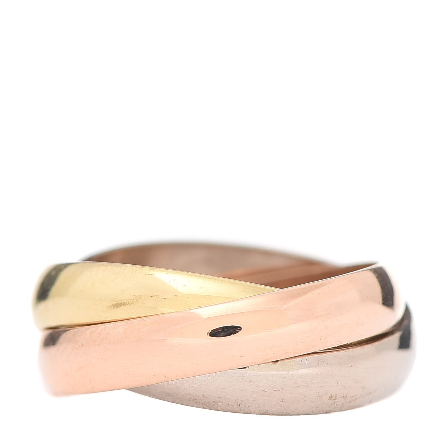 Cartier 18K Pink Yellow White Gold Trinity Ring 48 4.5 1 of 4
